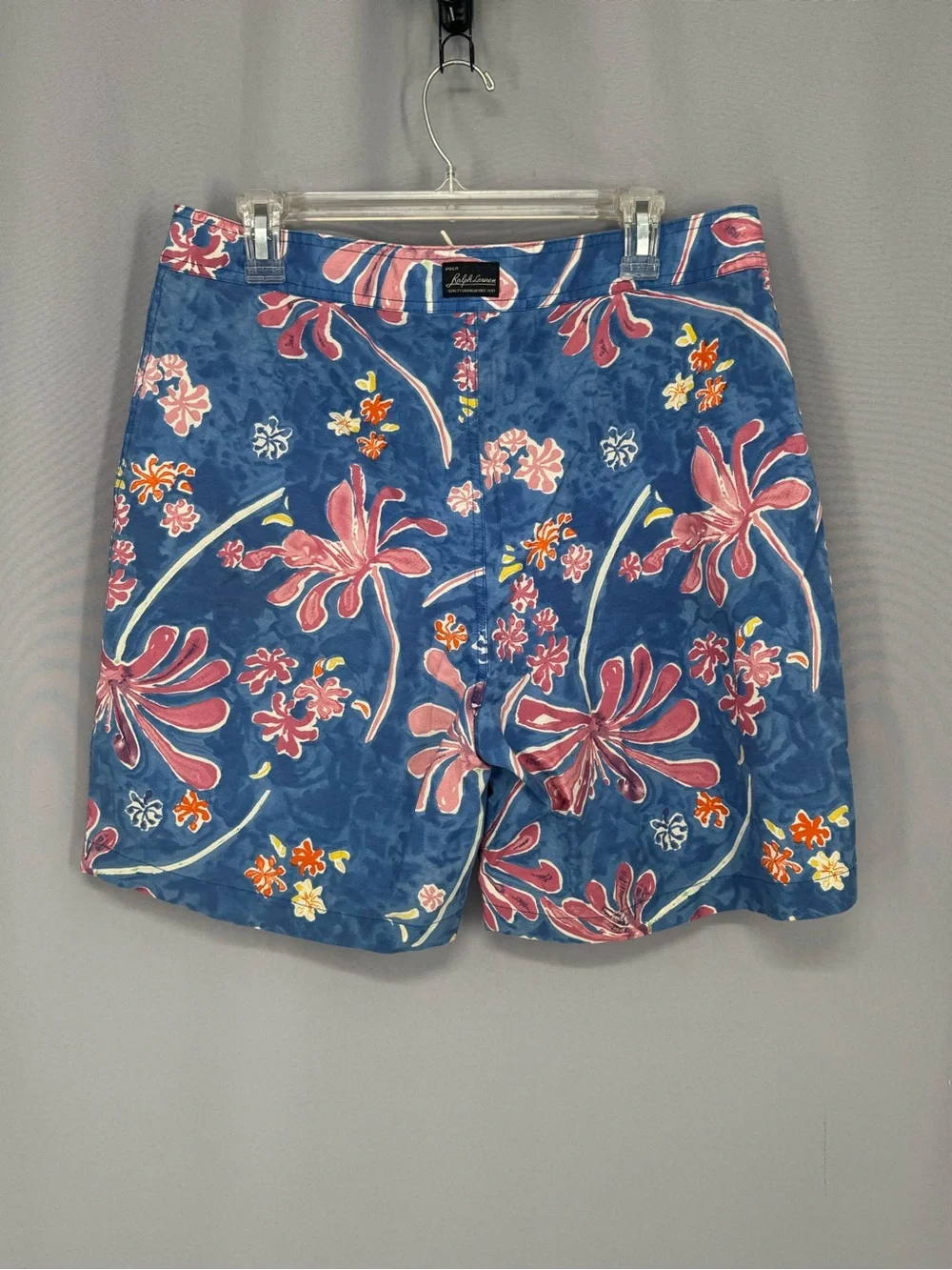 Vtg Polo Ralph Lauren Swim Trunks Men 34 Blue Aloha Beach Vacation Resort Surf